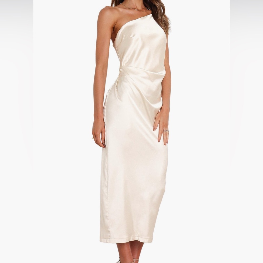 Petal & Pup Luella One Shoulder Satin Slip Dress